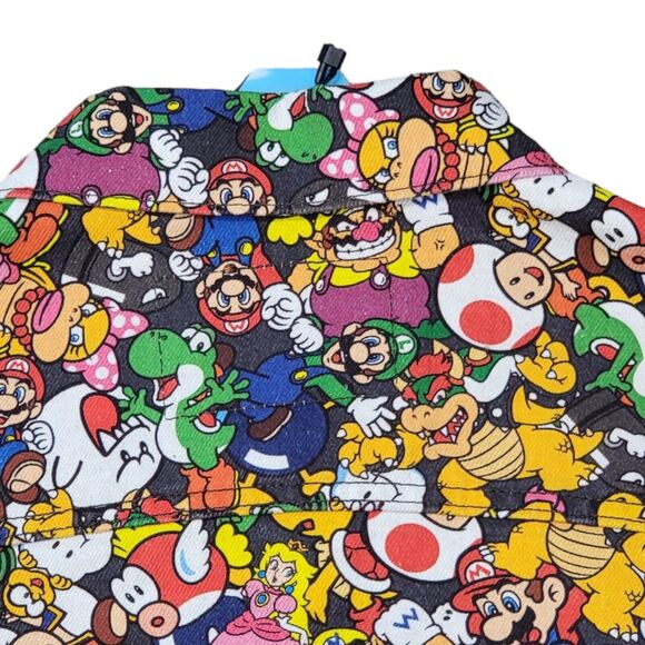 Levis x Super Mario Bros Jean Jacket Womens‎ Small Cropped Graphic Print New - Picture 6 of 12